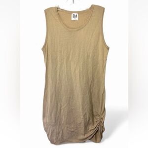 Planet by Lauren G Dress Womens 2 Beige Sleeveless Ruched Capsule Stretch 10-14
